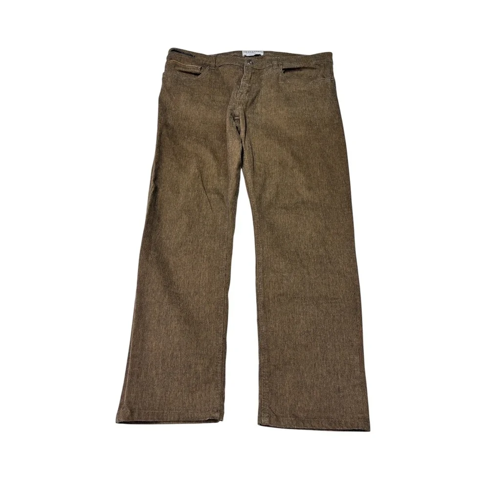 Teleria Zed Cobra 19 Brown Textured Italian Trousers Mens Size 38X29 Made Italy